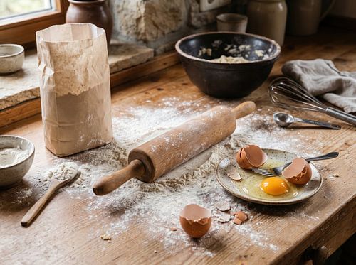 Préparation de la pâtisserie rustique