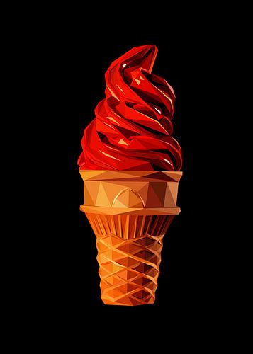 Rood ijs Abstract Low Poly