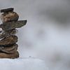 The stone pile in the snow of the High Fens by Fotografie Schnabel