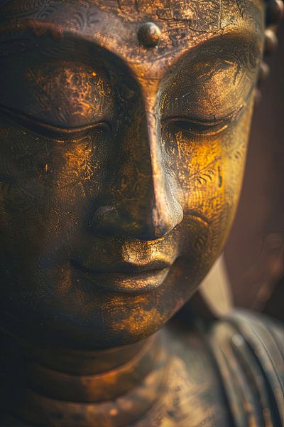 Buddha - Zeitlose Weisheit in Bronzegold von Poster Art Shop