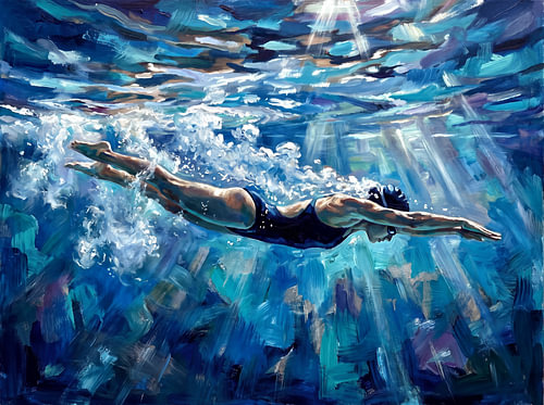 Diver Underwater Glide