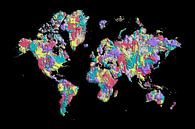 POP ART Weltkarte | Farbspritzer von Melanie Viola Miniaturansicht