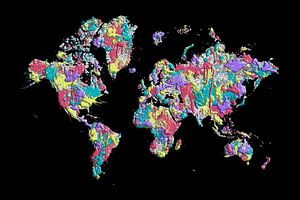 POP ART World Map | Splashes sur Melanie Viola