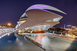Night-time view of the City of Arts and Sciences by Christoph Hermann