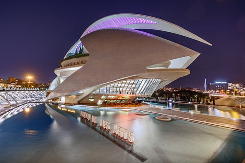 Nachtaufnahme Ciudad de las Artes y de las Ciencias