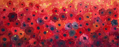 Floral panorama in red and purple