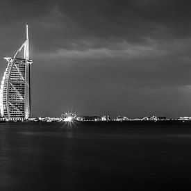 Burj al Arab black and white by Dennis van Berkel