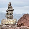 Seven stone cairn in Reykjavik by Frans Blok