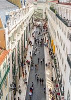 Busy Shopping Street In Lisbon