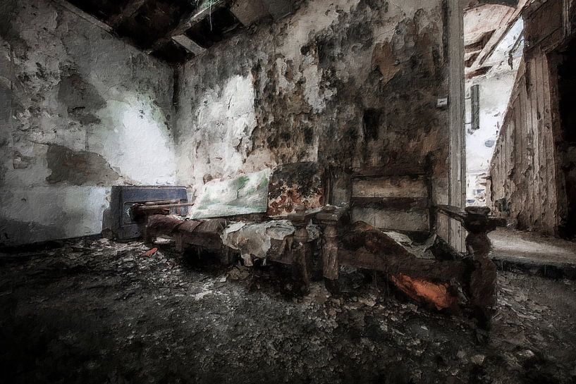 Ein altes und verlassenes Haus in Belgien von Digitale Schilderijen