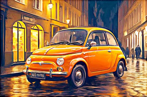 Fiat 500 in oranje