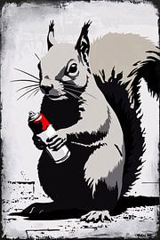 Humorvolles Eichhörnchen-Straßenkunstdesign von Imperial Art House