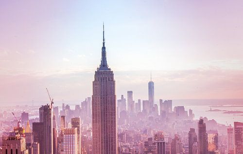 New York City View Modern Sunset van Harm Roseboom