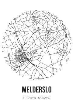 Melderslo (Limburg) | Carte | Noir et blanc sur Rezona