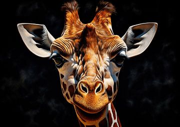 Portrait expressif d'une girafe sur Tableaux ARTEO