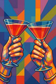 Mit Cocktails auf die Pop-Art-Malerei anstoßen. von Johannes