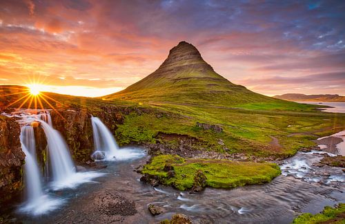 Sunset at Kirkjufellsfoss Iceland