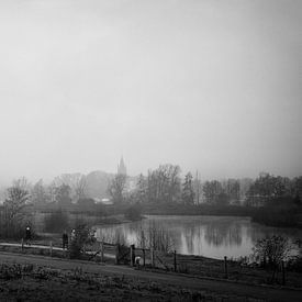 Kleine Weerd im Nebel, Naturschutzgebiet in Maastricht von Streets of Maastricht