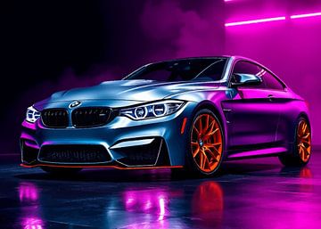 BMW M4 Grijs Neon van MIROKKU