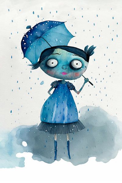 The Blue Dreamer - Dreamy in the Rain van Erich Krätschmer
