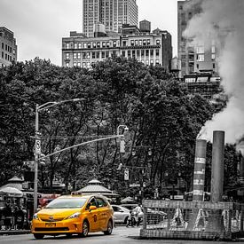 Gele taxi (yellow cab) New York van Freek van Oord