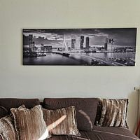 Kundenfoto: Skyline Rotterdam Erasmusbrücke - Schwarz-Weiß von Vincent Fennis, als artframe