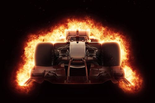 F1 Formule 1 avec effet feu spécial