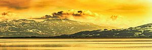Bodensee und schweizer Alpen