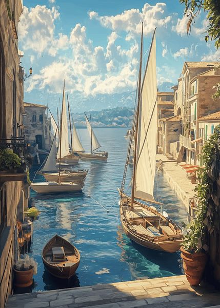 Port de plaisance calme en plein jour par Pixelbull Design