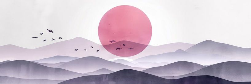 Pink landscape by Poster Art Shop