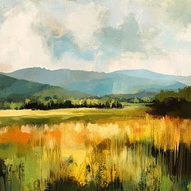 Quiet Landscape with Hills and Field by Art Whims