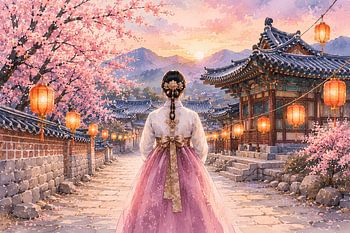Lanterns of Spring - A Korean Evening in Bloom