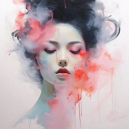 Dreamflight in Crimson - Ethereal Beauty Portrait
