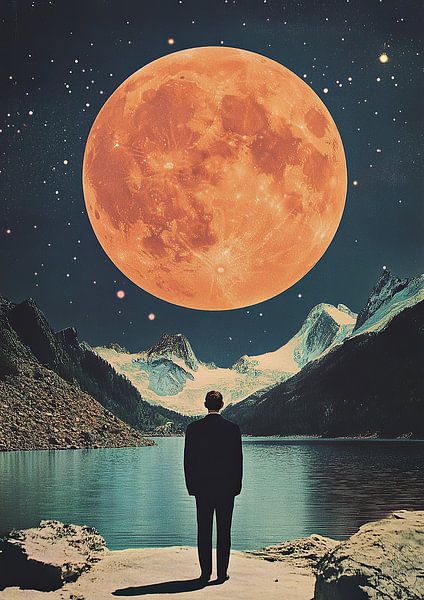 Orange coloured moon by Niklas Maximilian