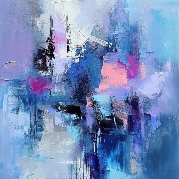 Blue Pink Abstract | Velocity of Hues by Modern Collection