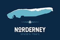 Norderney | Design kaart | Silhouet | Minimalistische kaart