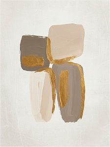 Minimalistische organische Formen in neutralen Farben mit Gold