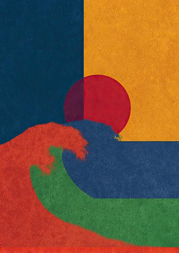 Abstract wave and sun