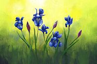 Painting of Purple Iris Flowers by Tanja Udelhofen thumbnail