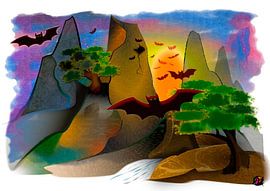 Abend in den Bergen von Chris van Moorsel