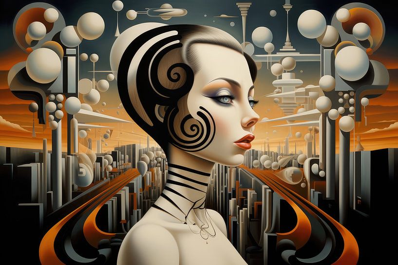 Landscape surreal abstract and bizarre with female image by Art Bizarre