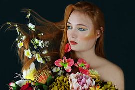 Woman with Flowers – Fine Art Portrait Photography by Iris Kelly Kuntkes