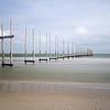 Palen op het strand van Texel van Bart van Dinten