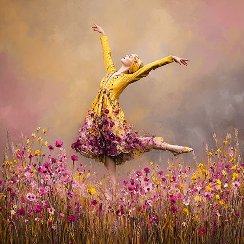 She dances in the spring – the girl who kisses the flowers awake