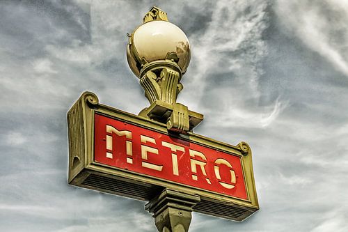 Metro entrance sign in Paris