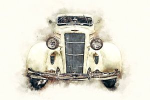 Dodge DU 1935 Sedan Digitale Malerei in Aquarell