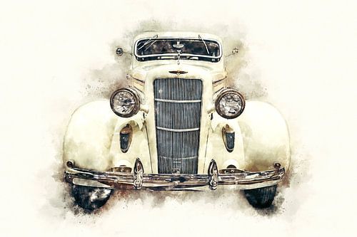 Dodge DU 1935 Sedan Digital Painting in Watercolor