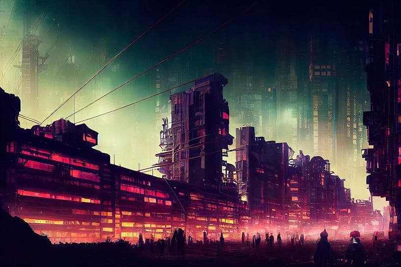 La rue principale de Neo Megacity par Josh Dreams Sci-Fi