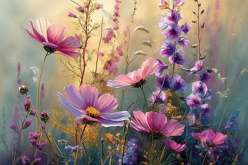 Paars Bloemenveld in Ochtendlicht no.4