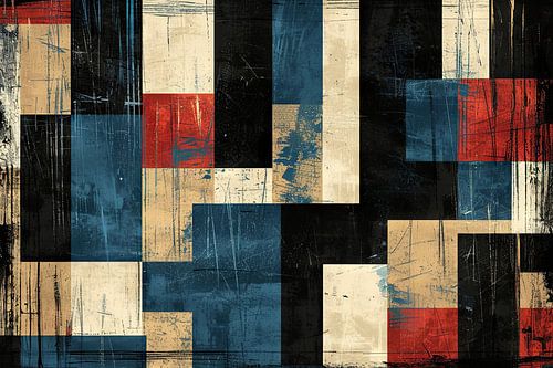 Abstracte geometrie in retro kleuren
